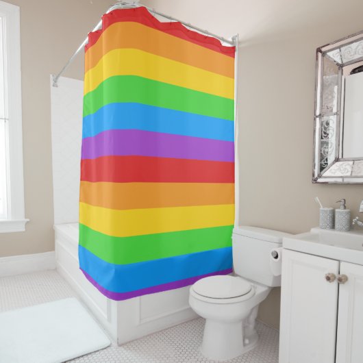 Pride Shower: Regenboogvlag Douchegordijn (In situ)