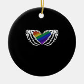Pride - Skeleton Hands Holding Heart Classic Keramisch Ornament (Voorkant)