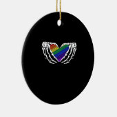 Pride - Skeleton Hands Holding Heart Classic Keramisch Ornament (Rechts)