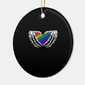 Pride - Skeleton Hands Holding Heart Classic Keramisch Ornament (Links)