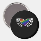 Pride - Skeleton Hands Holding Heart Classic Magneet (Voorkant / Achterkant)