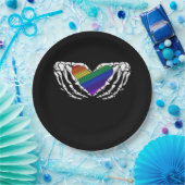 Pride - Skeleton Hands Holding Heart Classic Papieren Bordje (Feest)