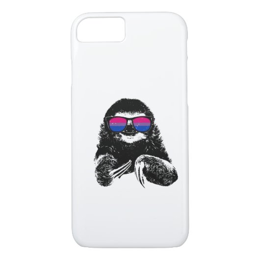 Pride Sloth Bisexual Flag Sunbribribril Case-Mate iPhone Case (Achterkant)