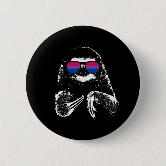 Pride Sloth Bisexual Flag Sunbribribril Ronde Button 5,7 Cm (Voorkant)