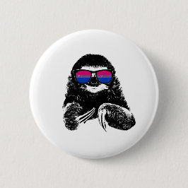 Pride Sloth Bisexual Flag Sunbribribril Ronde Button 5,7 Cm