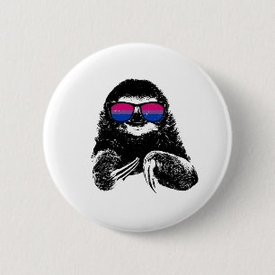 Pride Sloth Bisexual Flag Sunbribribril Ronde Button 5,7 Cm