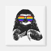 Pride Sloth LGBTQ Vlag Zonnebril Magneet (Voorkant)
