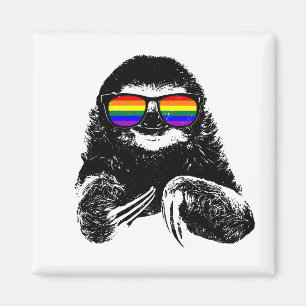 Pride Sloth LGBTQ Vlag Zonnebril Magneet