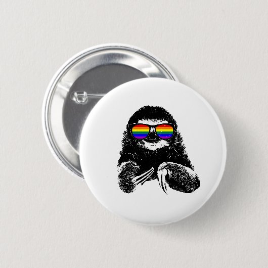 Pride Sloth LGBTQ - zonnebribribril Ronde Button 5,7 Cm (Voorkant /achterkant)