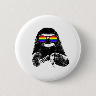 Pride Sloth LGBTQ - zonnebribribril Ronde Button 5,7 Cm