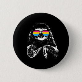 Pride Sloth Pansexual Flag zonnebril Ronde Button 5,7 Cm
