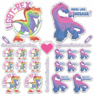 Pride Sticker Assortiment met Dinosaurussen!