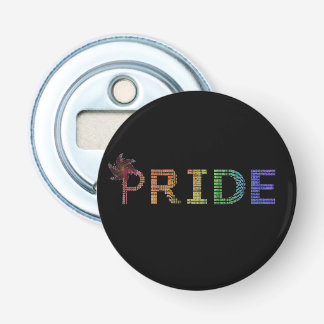 Pride Sticker - Regenboog Tekst Button Flesopener