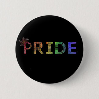 Pride Sticker - Regenboog Tekst Ronde Button 5,7 Cm