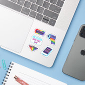 Pride Stickers (Laptop met iPhone)