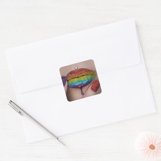 Pride Stickers - Rainbow Lipstick Lesbian (Envelop)