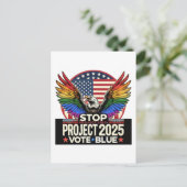 Pride - Stop Project 2025 - Stem Blauw Briefkaart (Staand voorkant)