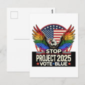 Pride - Stop Project 2025 - Stem Blauw Briefkaart (Voorkant / Achterkant)