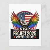 Pride - Stop Project 2025 - Stem Blauw Briefkaart (Voorkant)