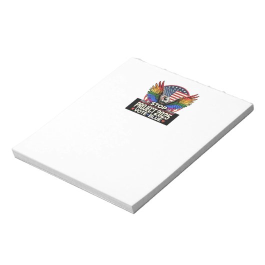 Pride - Stop Project 2025 - Stem Blauw Notitieblok (Linkerzijde)