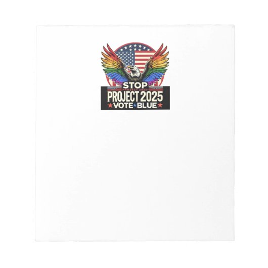 Pride - Stop Project 2025 - Stem Blauw Notitieblok (Voorkant)