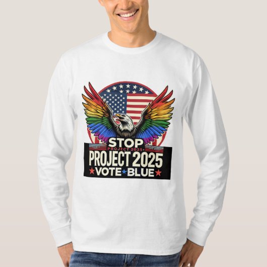 Pride - Stop Project 2025 - Stem Blauw T-shirt (Voorkant)