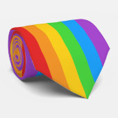 Pride Stripes: Verticale regenboogvlag Stropdas (Opgerold)