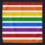 Pride Strips Bandana<br><div class="desc">Heldere regenboogkleurige Bandana</div>