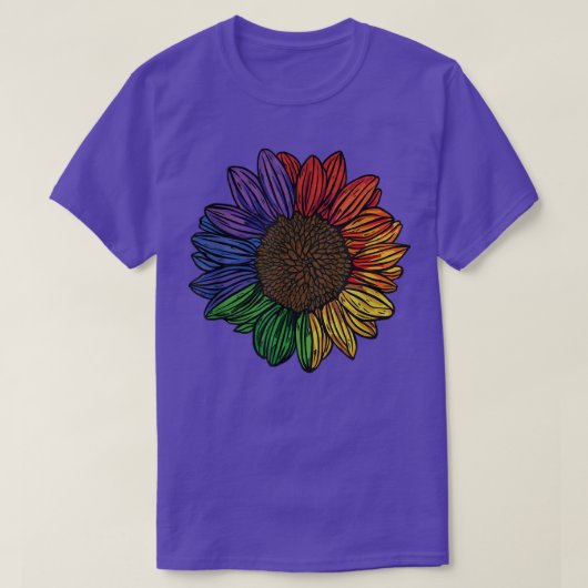 Pride Sunflower Gay Lesbian LGBT Rainbow T-shirt (Design voorkant)