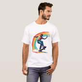 Pride T-shirt - Rainbow Skateboarder (Voorkant volledig)