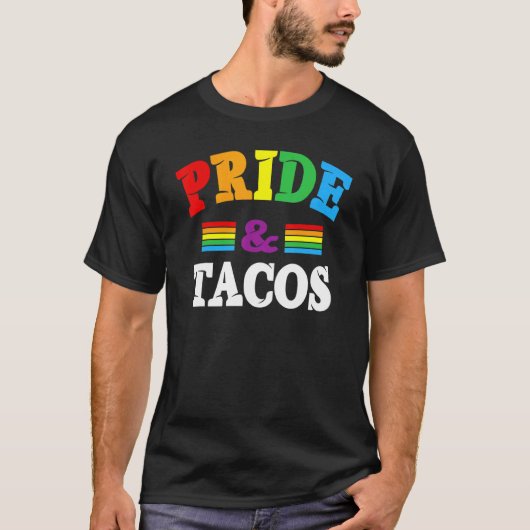 Pride & Tacos Lgbt Lgbetq Gay Pride Rainbow Flag T T-shirt (Voorkant)