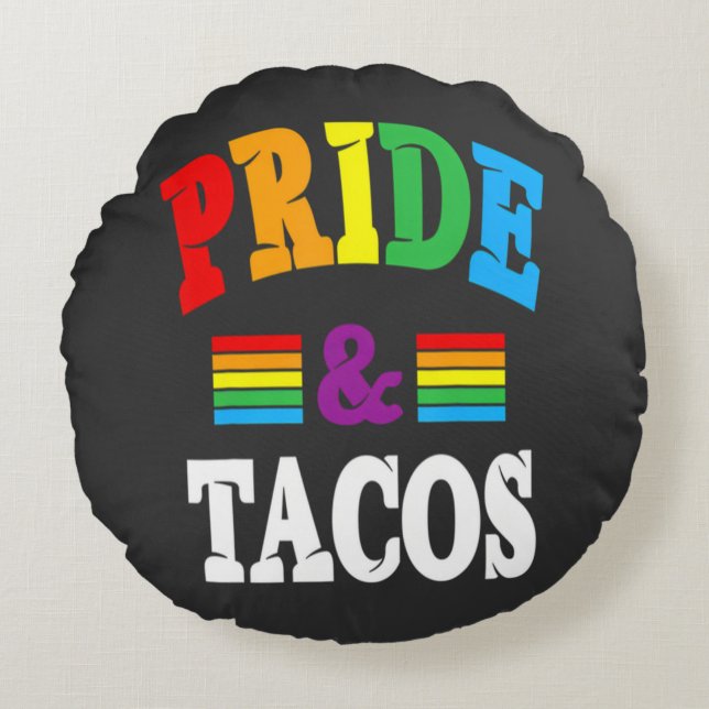 Pride Tacos Lgbt Rond Kussen (Voorkant)