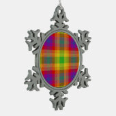 Pride Tartan Tin Sneeuwvlok Ornament (Links)