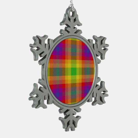 Pride Tartan Tin Sneeuwvlok Ornament (Links)
