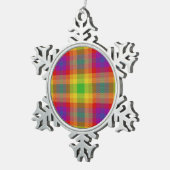 Pride Tartan Tin Sneeuwvlok Ornament (Rechts)