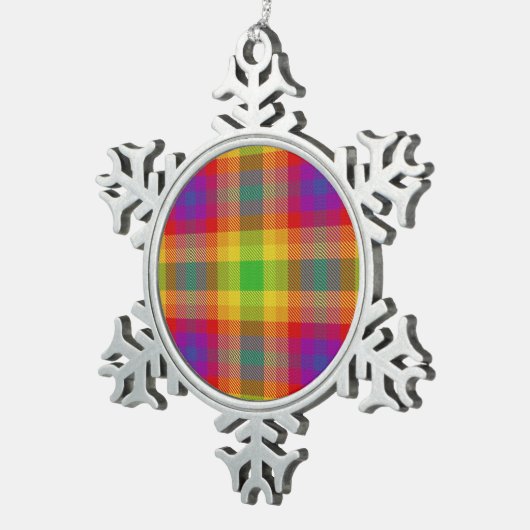 Pride Tartan Tin Sneeuwvlok Ornament (Rechts)