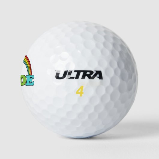 Pride tekst en regenboog golfballen (Logo)