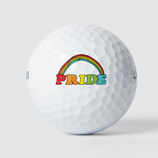 Pride tekst en regenboog golfballen (Voorkant)
