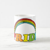 Pride tekst en regenboog koffiemok (Center)