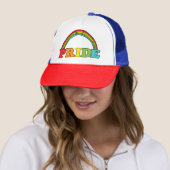 Pride tekst en regenboog trucker pet (In situ)