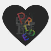 Pride - Tekststicker Hart Sticker (Voorkant)