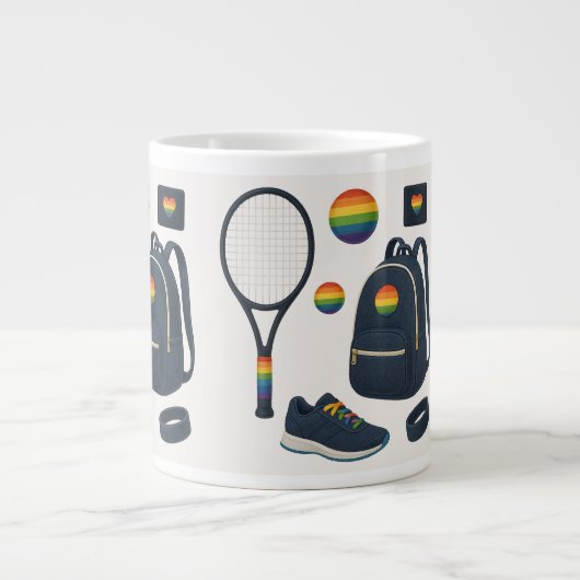 Pride Tennis Equipment voor Speler Pride Maand Grote Koffiekop (Voorkant)