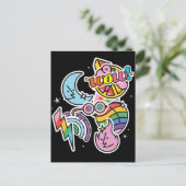 Pride thunder. Regenboogliefde. Wow Briefkaart (Staand voorkant)