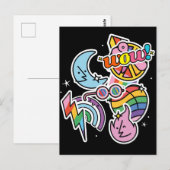 Pride thunder. Regenboogliefde. Wow Briefkaart (Voorkant / Achterkant)