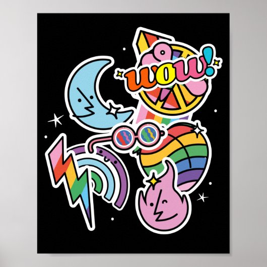 Pride thunder. Regenboogliefde. Wow Poster (Voorkant)