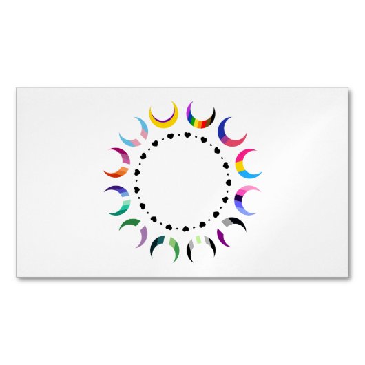Pride Time Crescent Moon Design Magnetisch Visitekaartje (Voorkant)