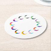 Pride Time Crescent Moon Design Ronde Kartonnen Onderzetter (Gebogen)