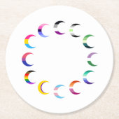 Pride Time Crescent Moon Design Ronde Kartonnen Onderzetter (Voorkant)