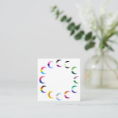 Pride Time Crescent Moon Design Vierkante Visitekaartje (Staand voorkant)