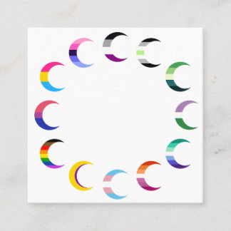 Pride Time Crescent Moon Design Vierkante Visitekaartje